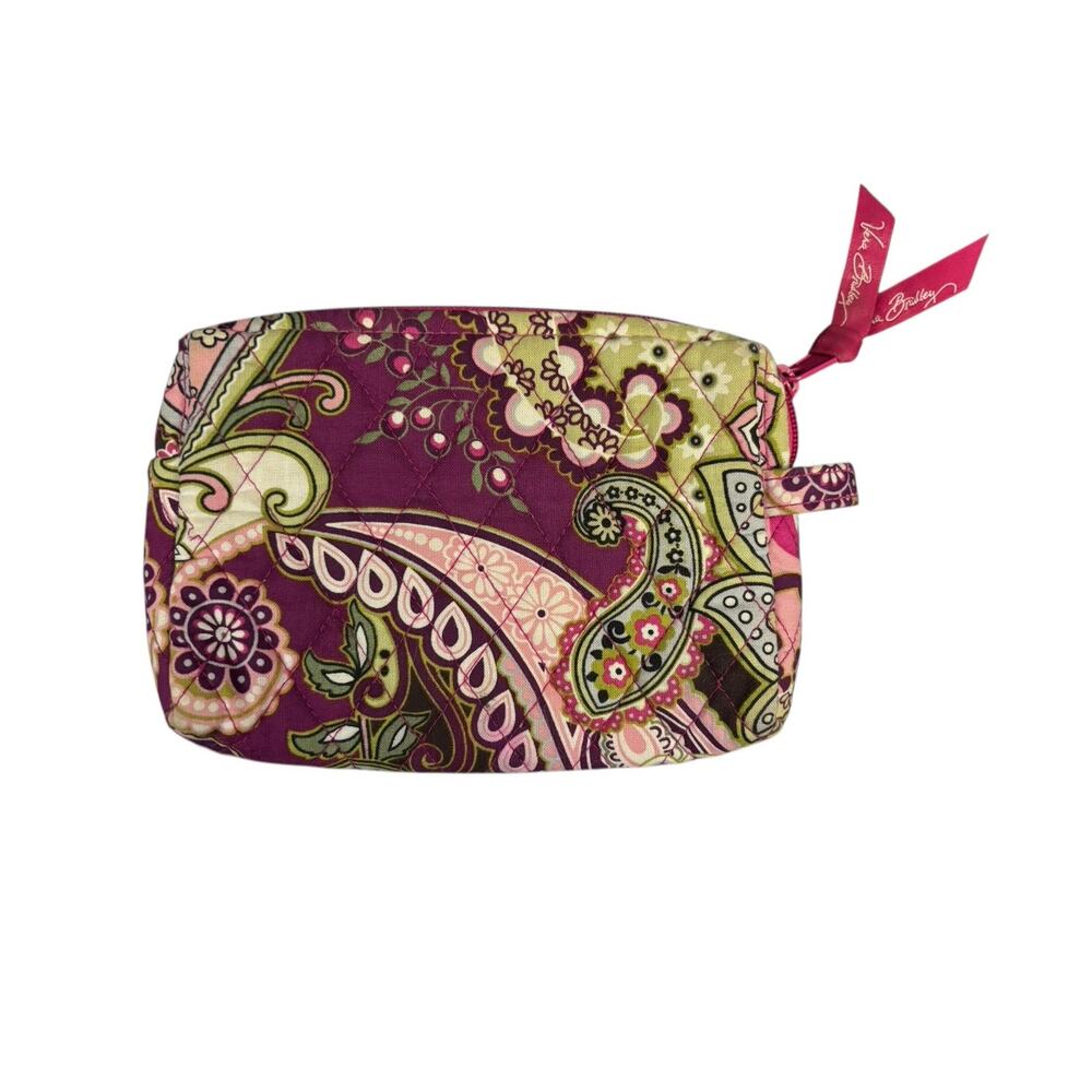 Vera Bradley Small Pouch Change Purse Very Berry Paisley Zip Closure Very Clean